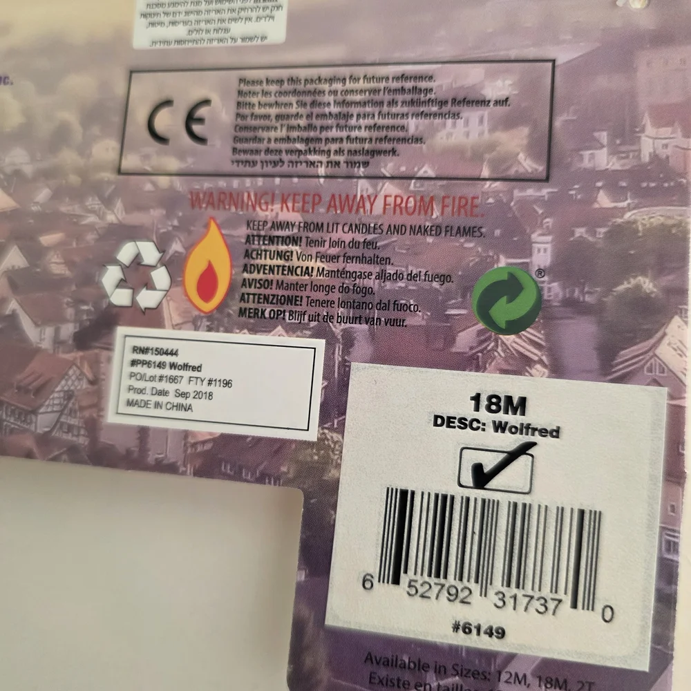 Wolf Costume Toddler- Gray and Cream - Picture 7 of 7